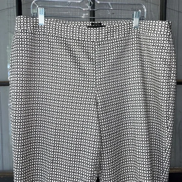 Talbots Chatham style pants, cream & black print, zipper on side, back pockets - Picture 3 of 13